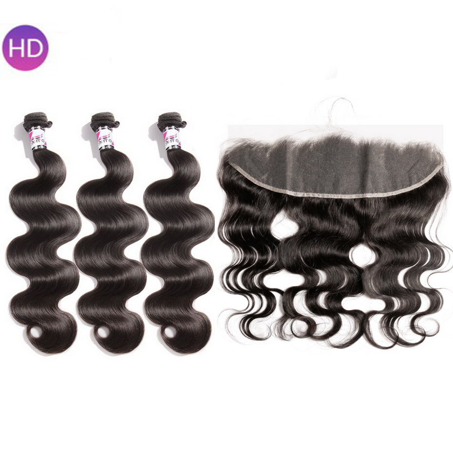 Stema 13x4 HD Lace & Transparent Lace Frontals With Body Wave Virgin Hair Bundles